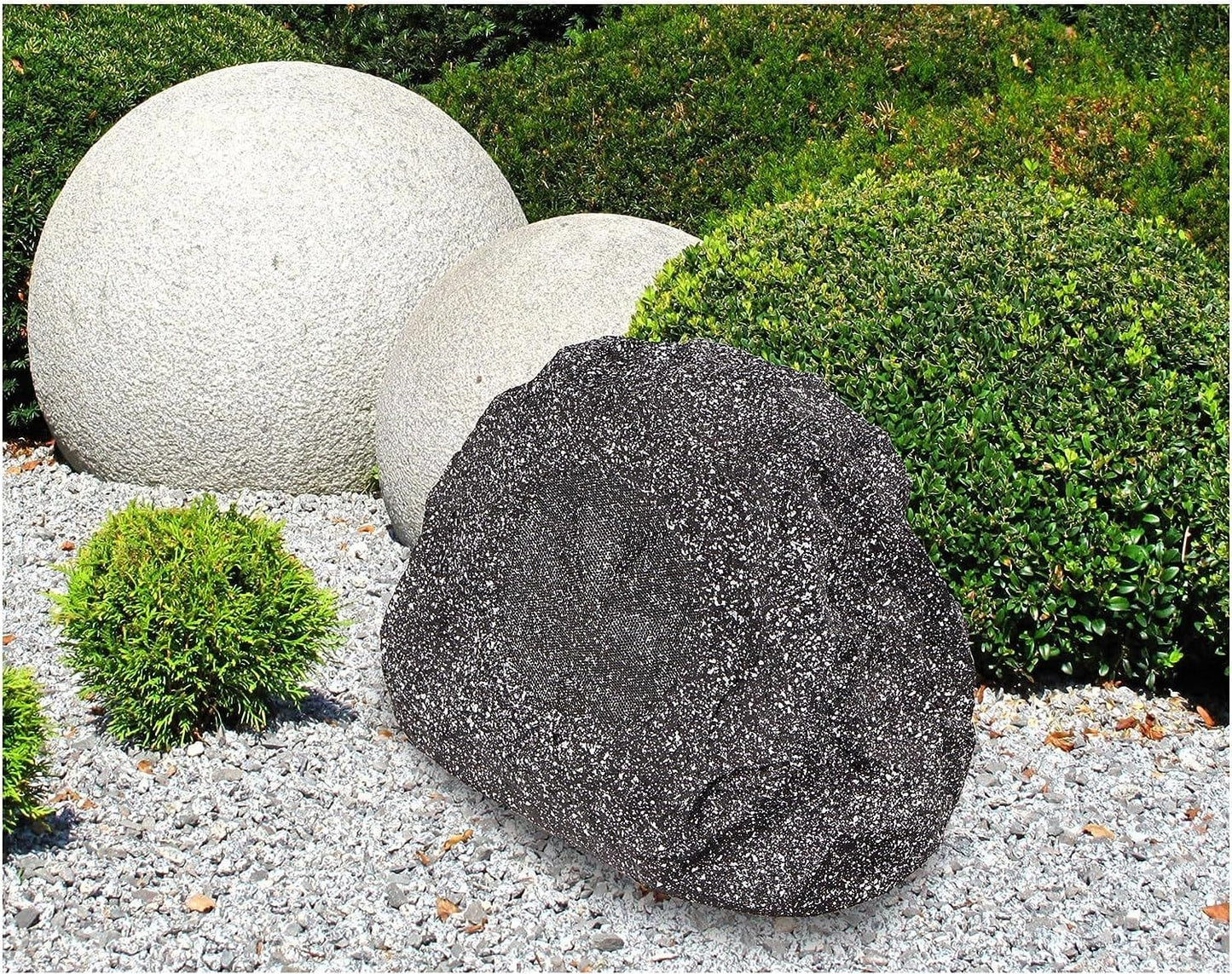 MKC Cassa a forma di roccia, altoparlante per giardino, altoparlante per esterno a forma di pietra, woofer a 2 vie, cassa audio stereo