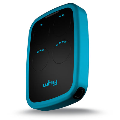 WHY EVO NOA Sky Blue Radiocomando Multifrequenza da 280 a 868 MHz Apricancello Rolling Code Codice Fisso Autoapprendente 4 in 1 Telecomando Garage Cancello Programmabile Ergonomico a Lungo Raggio Blu