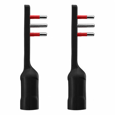 Rosi Emilia Flat Set da 2 Adattatore ultra piatto 90° salva spazio con spina piccola 10A e presa 10A 2P+T, salvaspazio, sporgenza minima, spessore ridotto, ottimizzazione spazio, 1500W max, nero