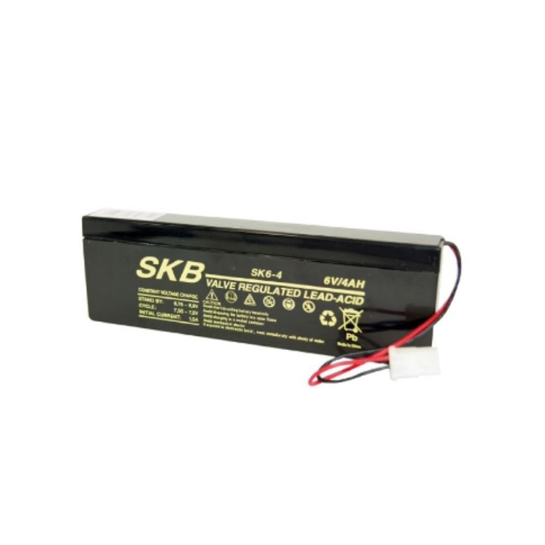 SKB Batteria al piombo 6V 4Ah ricaricabile, tecnologia AGM piastra piana regolate con valvola, Anti Blackout