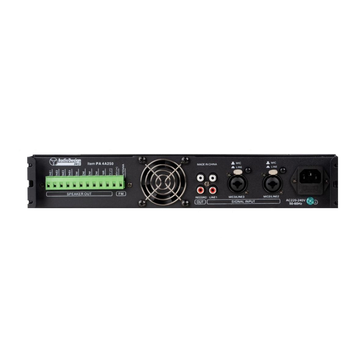 AudiodesignPro Amplificatore PA 4 zone, 2 ingressi Mic e Aux, amplificatore audio bluetooth e scheda SD