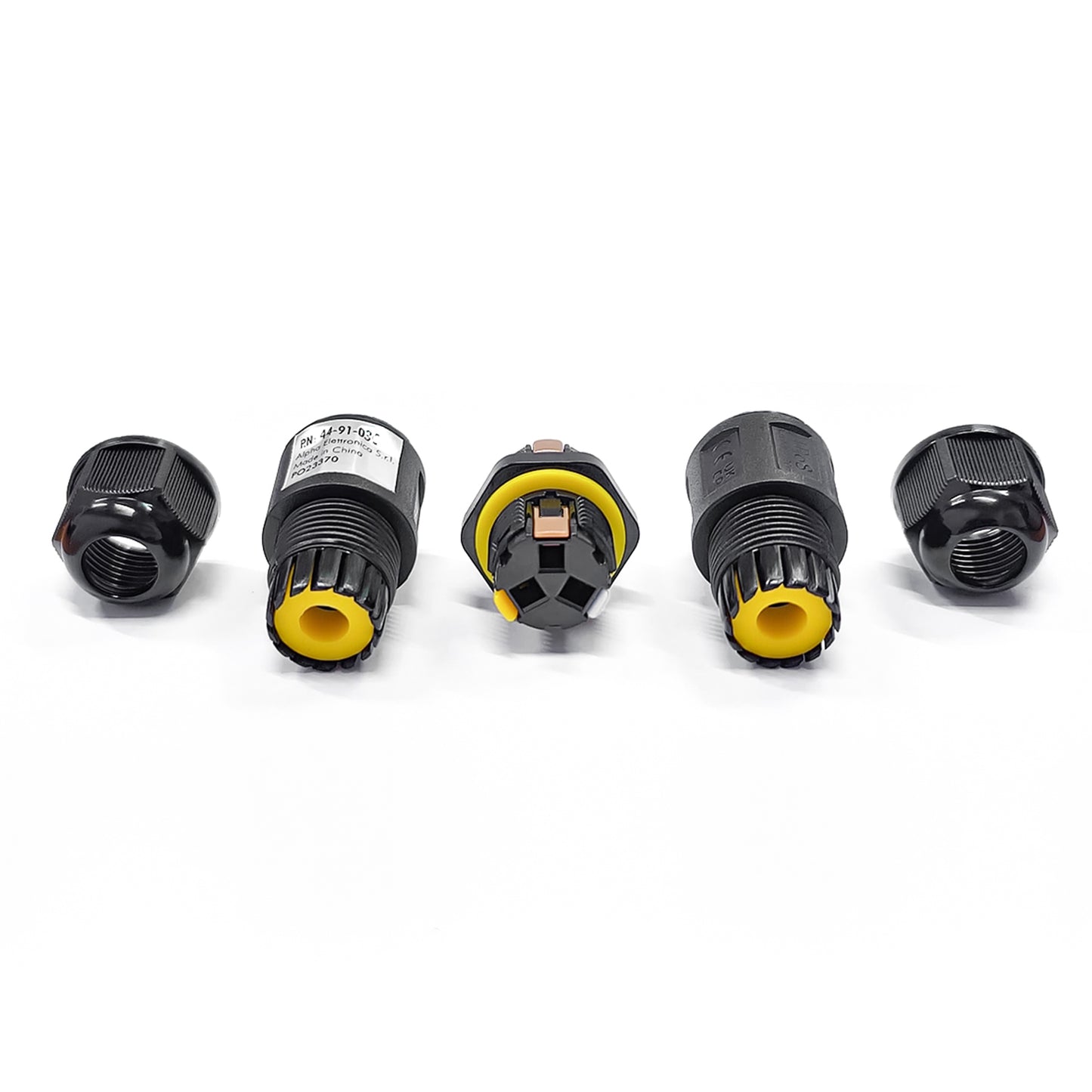Alpha Elettronica Giuntacavo elettrico a 3 poli 24A 450V, Connettore volante, Scatola di giunzione impermeabile IP68 per cavi di diametro da 4 a 11mm, 4 guarnizioni incluse