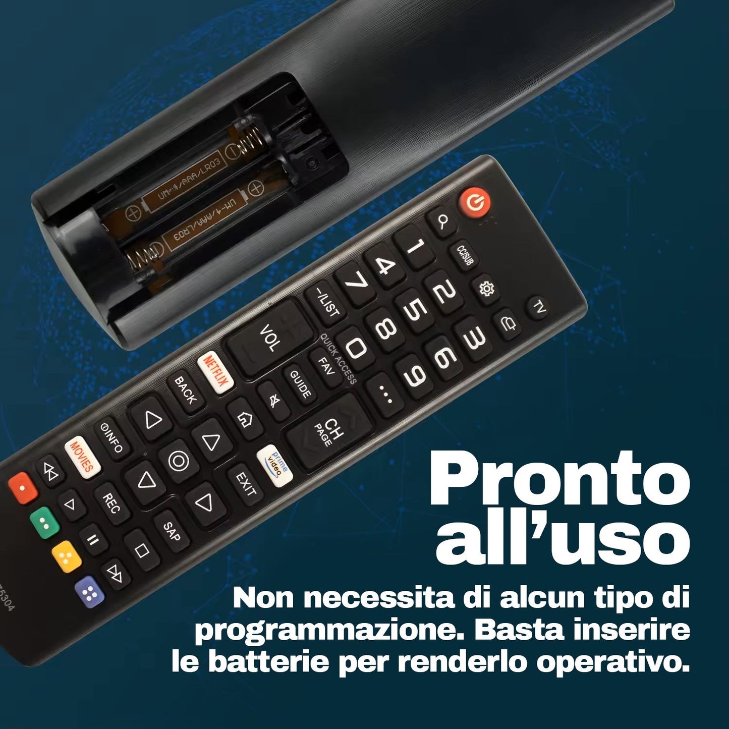 Telecomando compatibile sostitutivo di ricambio per Smart TV LG pronto all'uso AKB75675304 con tasti scorciatoia per app