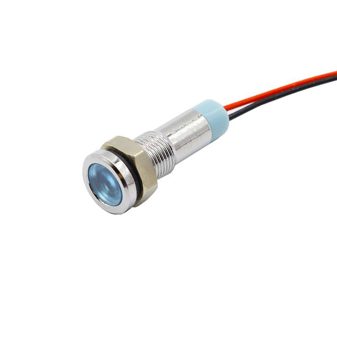 GBC Indicatore LED blu, indicatore luminoso in metallo, indicatore per pannello, luce di segnalazione, 220V, 7,6x20 mm