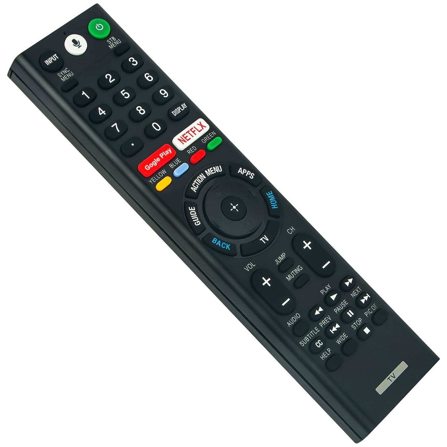 Telecomando RMF-TX300U compatibile con Smart TV Sony Bravia, con microfono per controllo assistente vocale, tasti scorciatoia app, sostituisce perfettamente l'originale