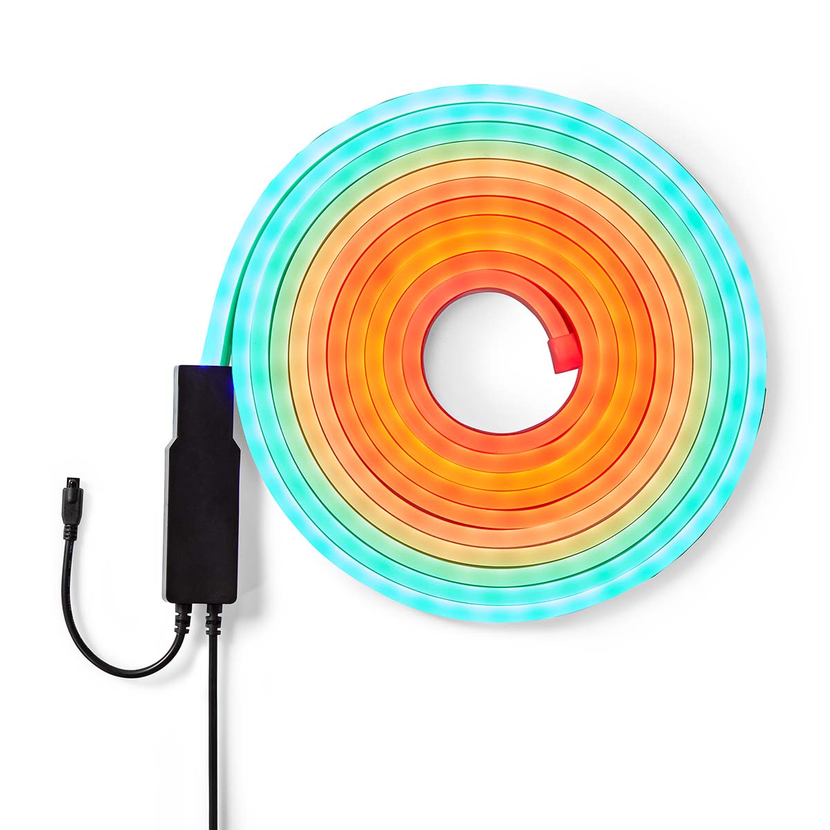 Nedis Striscia LED SmartLife, striscia Led 5 metri compatibile con Google e Alexa, striscia led RGB e Dreamcolor waterproof, 60 led per metro, luce tipo neon
