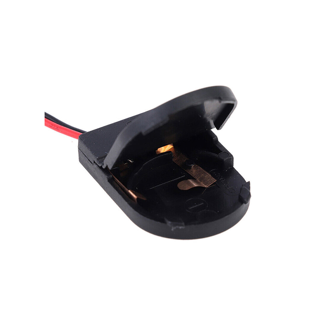 GBC Portabatteria a bottone, porta batteria CR2032, scatola batteria con interruttore On/Off e cavo, box portapile con pulsante in plastica nera, porta batterie 3V rotondo