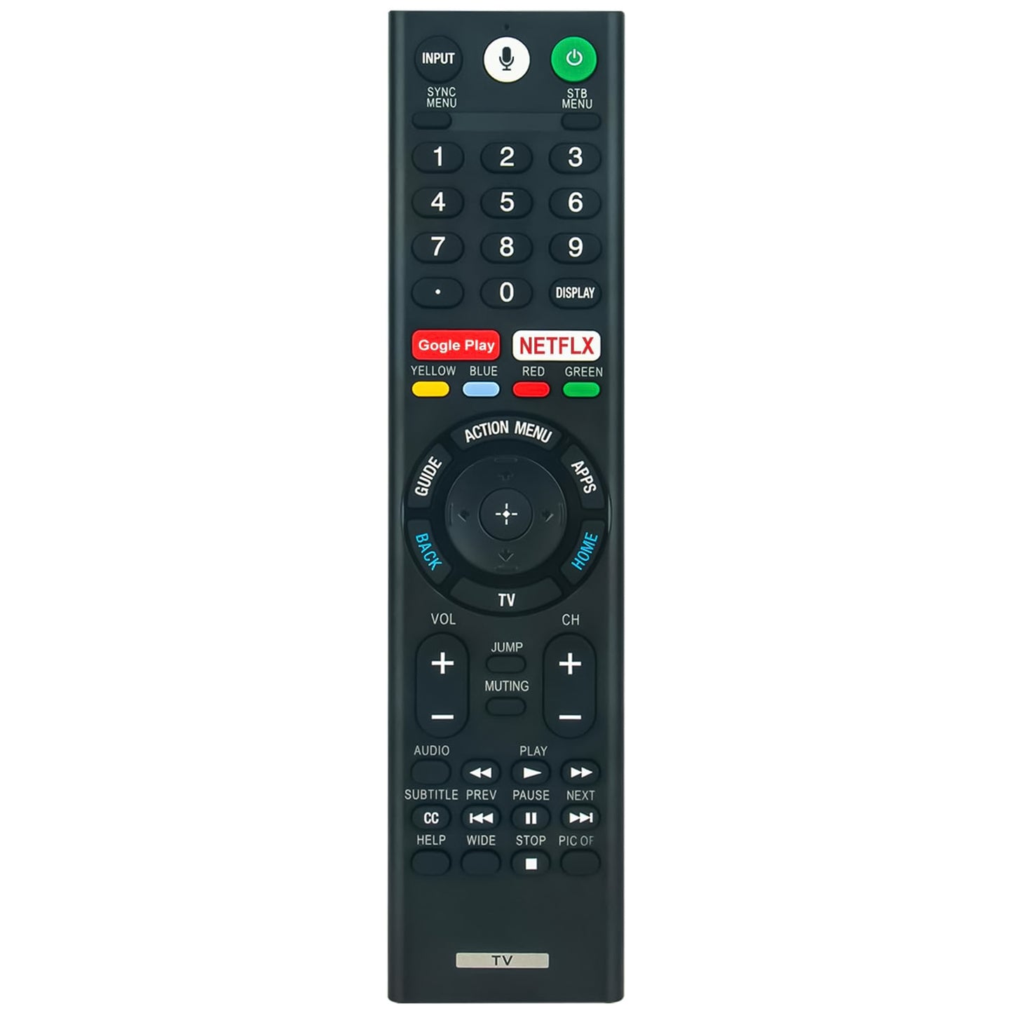 Telecomando RMF-TX300U compatibile con Smart TV Sony Bravia, con microfono per controllo assistente vocale, tasti scorciatoia app, sostituisce perfettamente l'originale