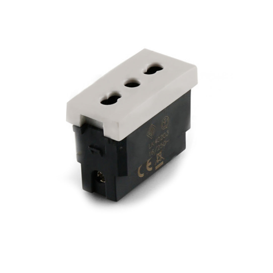 Alpha Elettronica 23A0107 Presa di corrente 10/16 A+T, Serie Astra, Presa bipasso 2 Poli, 250V, bianca