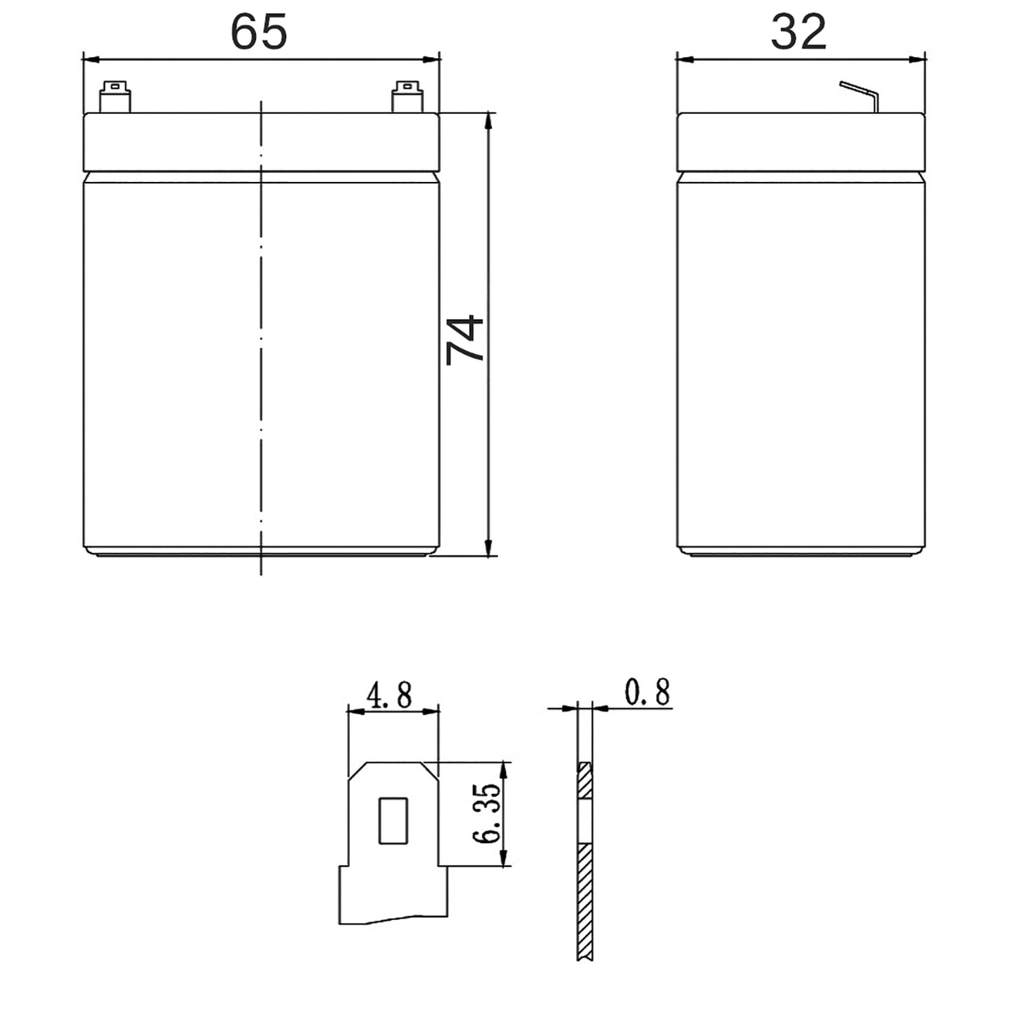SKB Batteria al piombo SK4-3 batteria ricaricabile 4V 3AH adatta per lampade di emergenza Beghelli, tecnologia AGM a piastra piana regolate con valvola