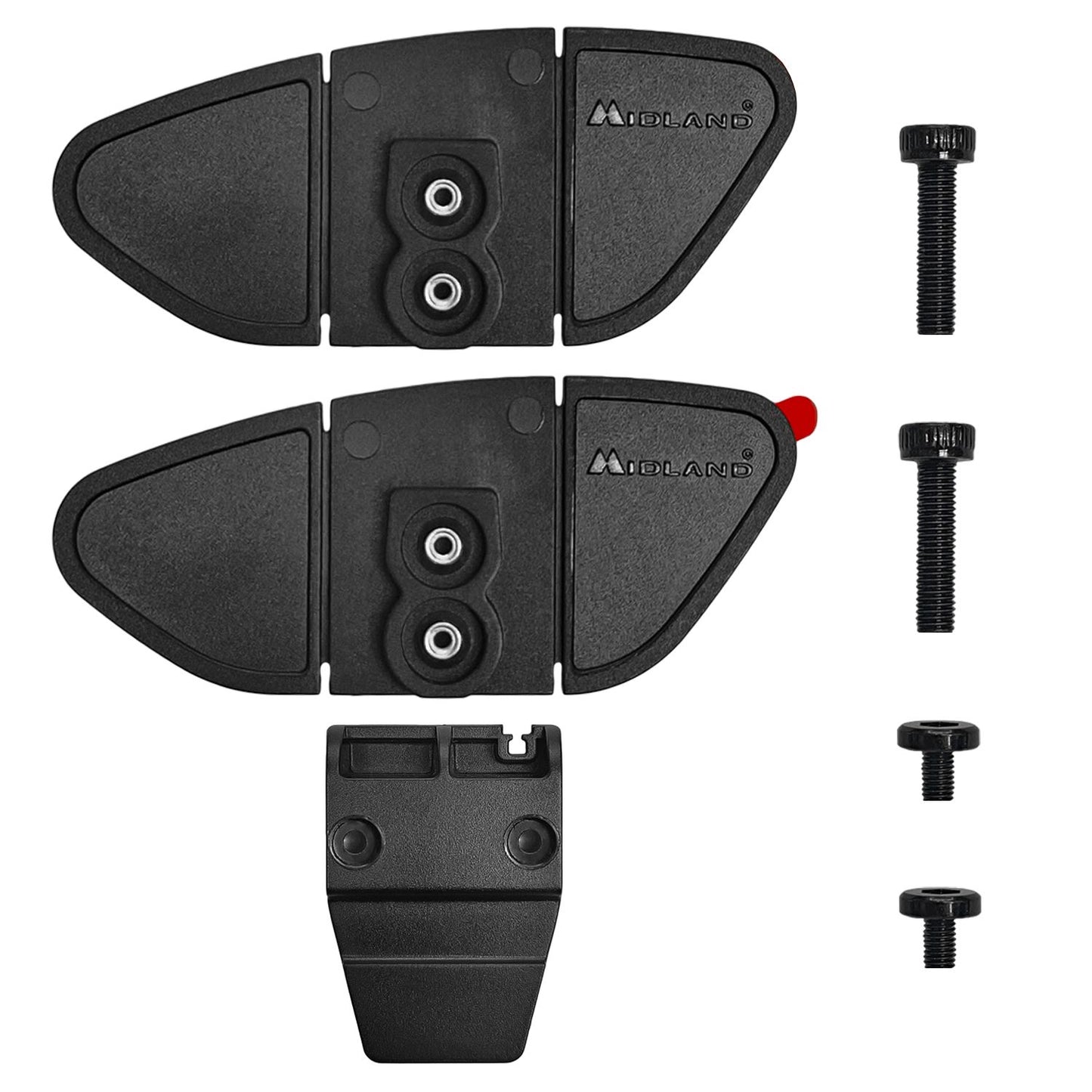 Midland Kit di montaggio interfono con basetta adesiva e clip aggancio a morsetto, set mounting kit per fissaggio interfoni della linea PRO