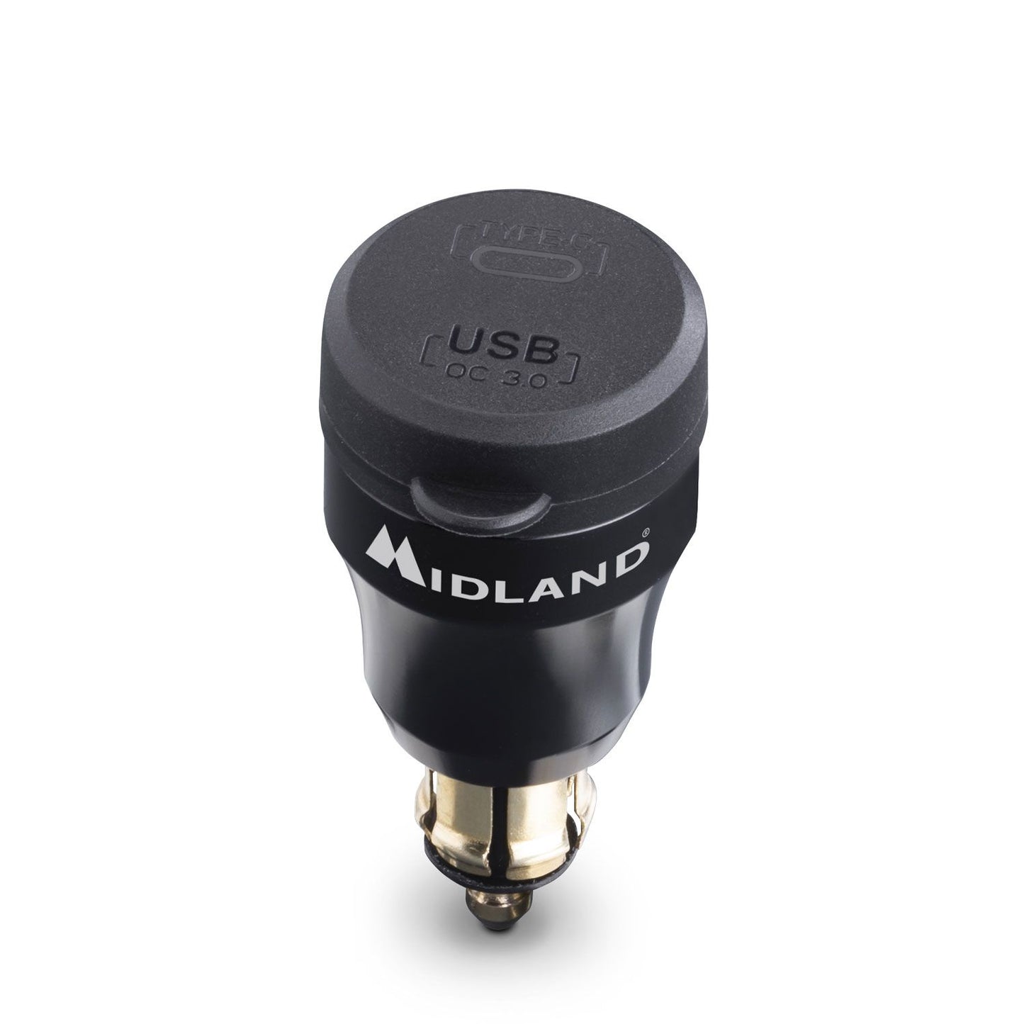 Midland caricabatterie 12/24V con presa USB+USB-C, alimentatore per auto, moto, camper, caricatore smartphone