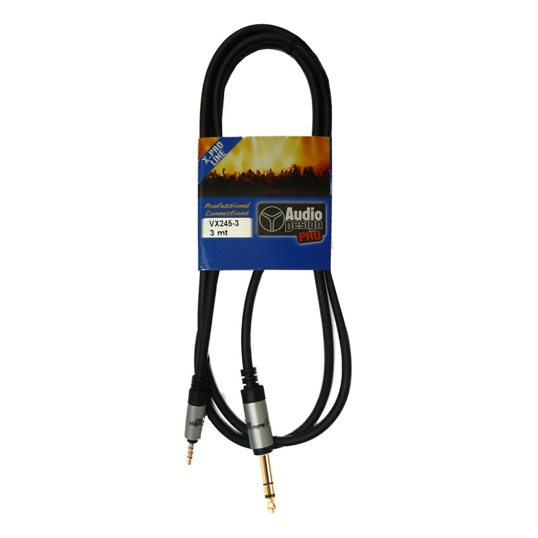 Audiodesign X-Pro 3 m câble adaptateur audio convertisseur de prise mâle stéréo 3,5 mm vers prise mâle stéréo 6,5 mm