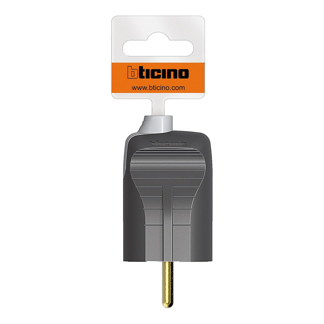 Prise volante Bticino 2P+T 10/16A norme allemande/italienne et norme française, coloris anthracite