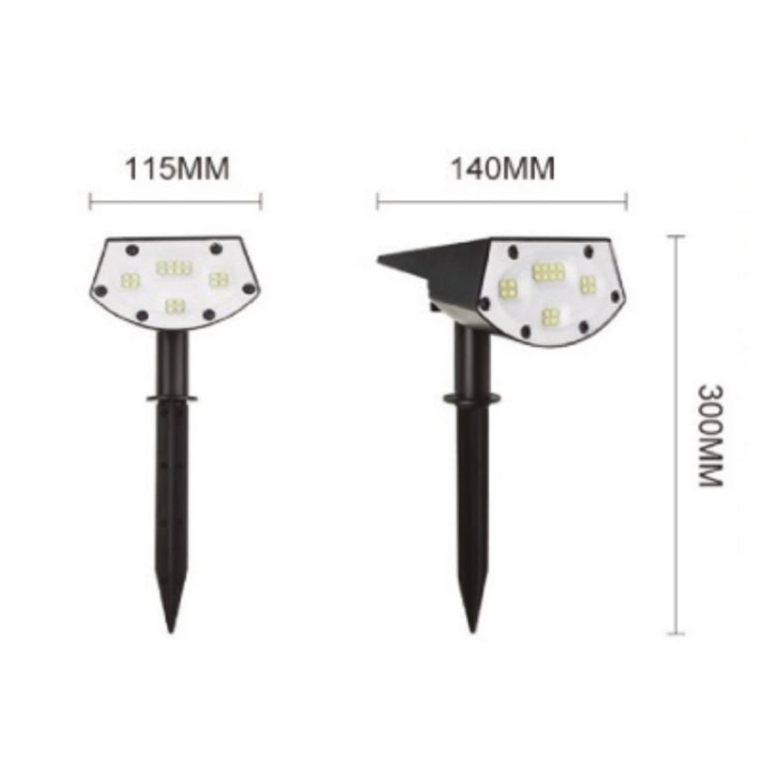 REXER Faretto con ricarica solare, faretto segna passi, faro da giardino con sensore crepuscolare, faro led luce naturale