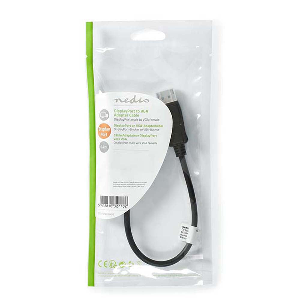 Nedis cavo adattatore da DisplayPort a VGA placcato nickel risoluzione 1080p, cavo Displyport convertitore