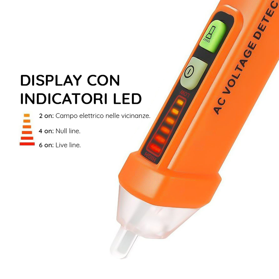 Elcart Détecteur de tension alternative sans contact, stylo de recherche de phase avec LED, outil pour vérifier la présence de tension, testeur de courant électrique