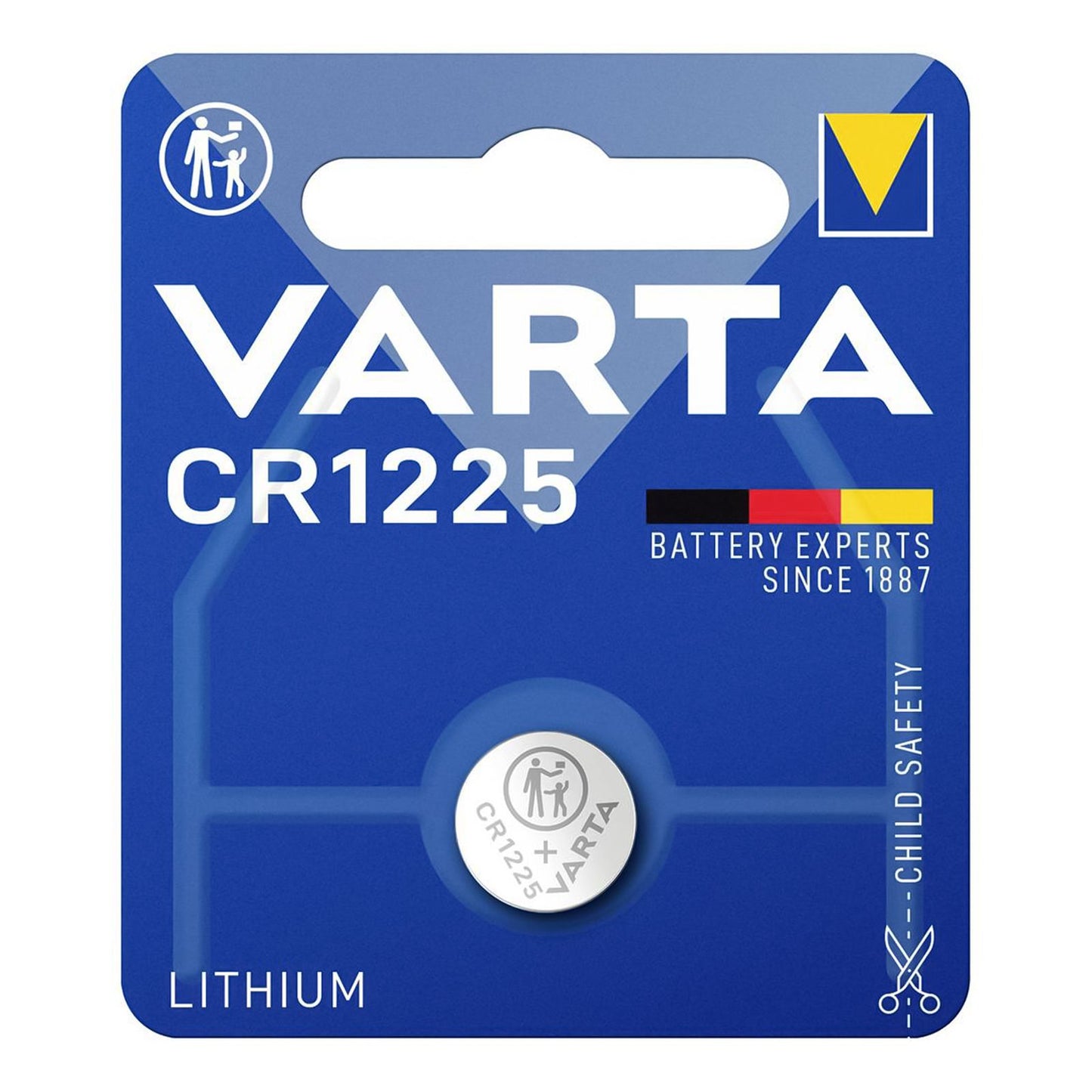 VARTA CR1225 Lithium coin cell battery 3V, flat cell, specialist, diameter 12.5mm
