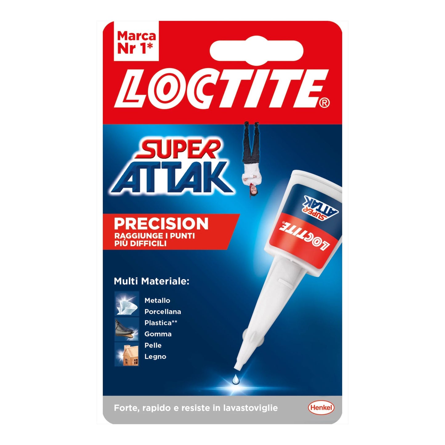Loctite Super Attak Precision, transparent liquid glue with extra long nozzle, multi-material glue, super glue 5.5 grams