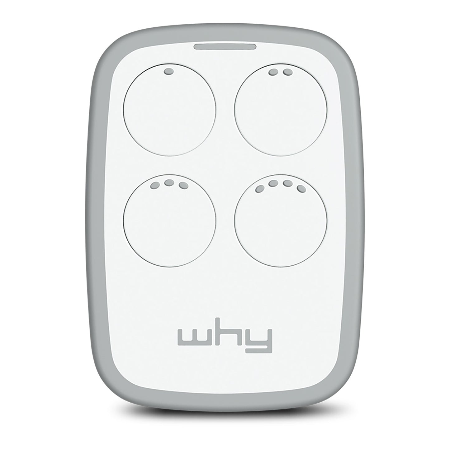 WHY EVO Telecomando rolling code multifrequenza da 280 a 868 mhz con Visor Clip, apricancello autoapprendente programmabile, radiocomando ad ampio raggio con 4 pulsanti, bianco Magnolia White