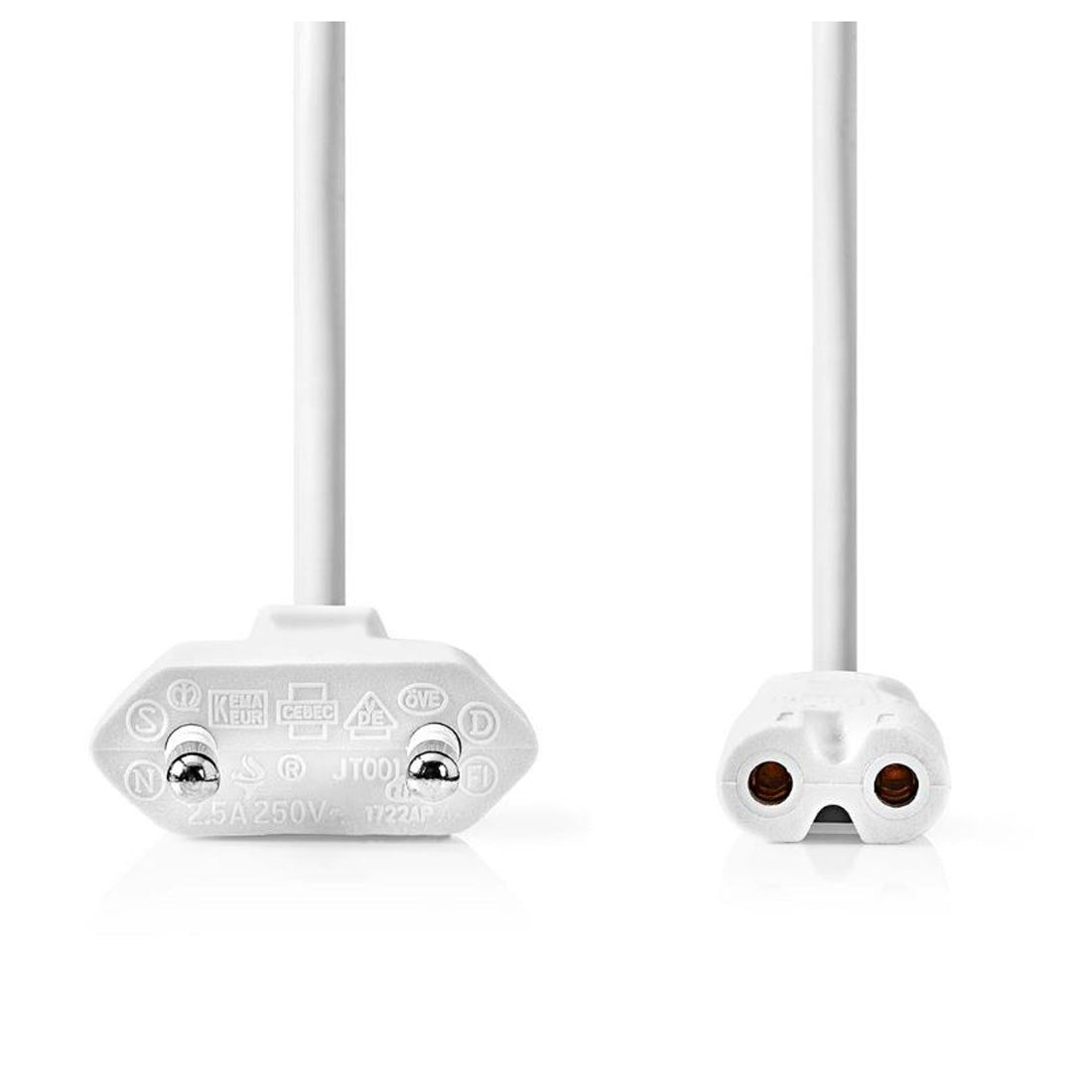 Cordon d'alimentation Nedis avec connecteur européen, Euro mâle IEC-320-C7 nickelé 3 m
