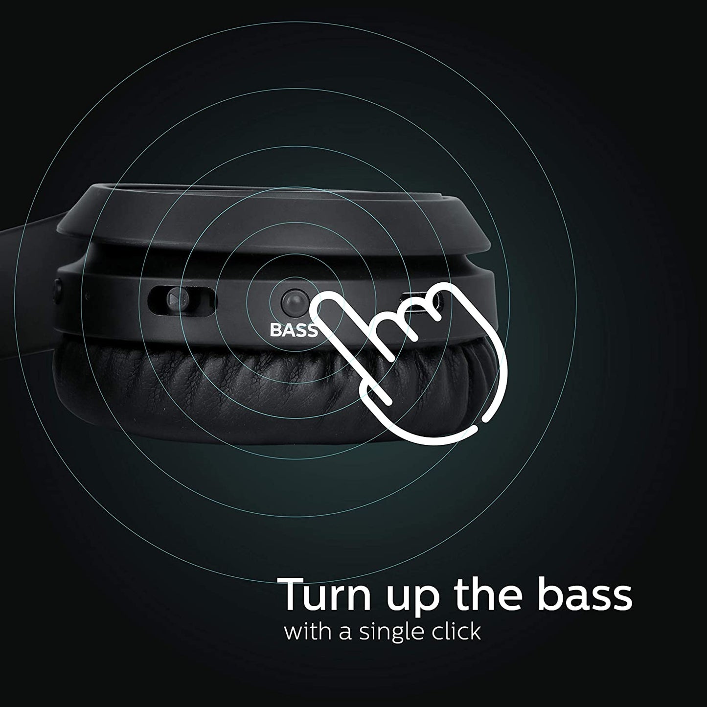 Philips TAH4205 Foldable Bluetooth 5.0 Headphones with Microphone, Bass Boost Button, 29 Hours Playtime, Fast Charging, Noise Suppression, Matte Black