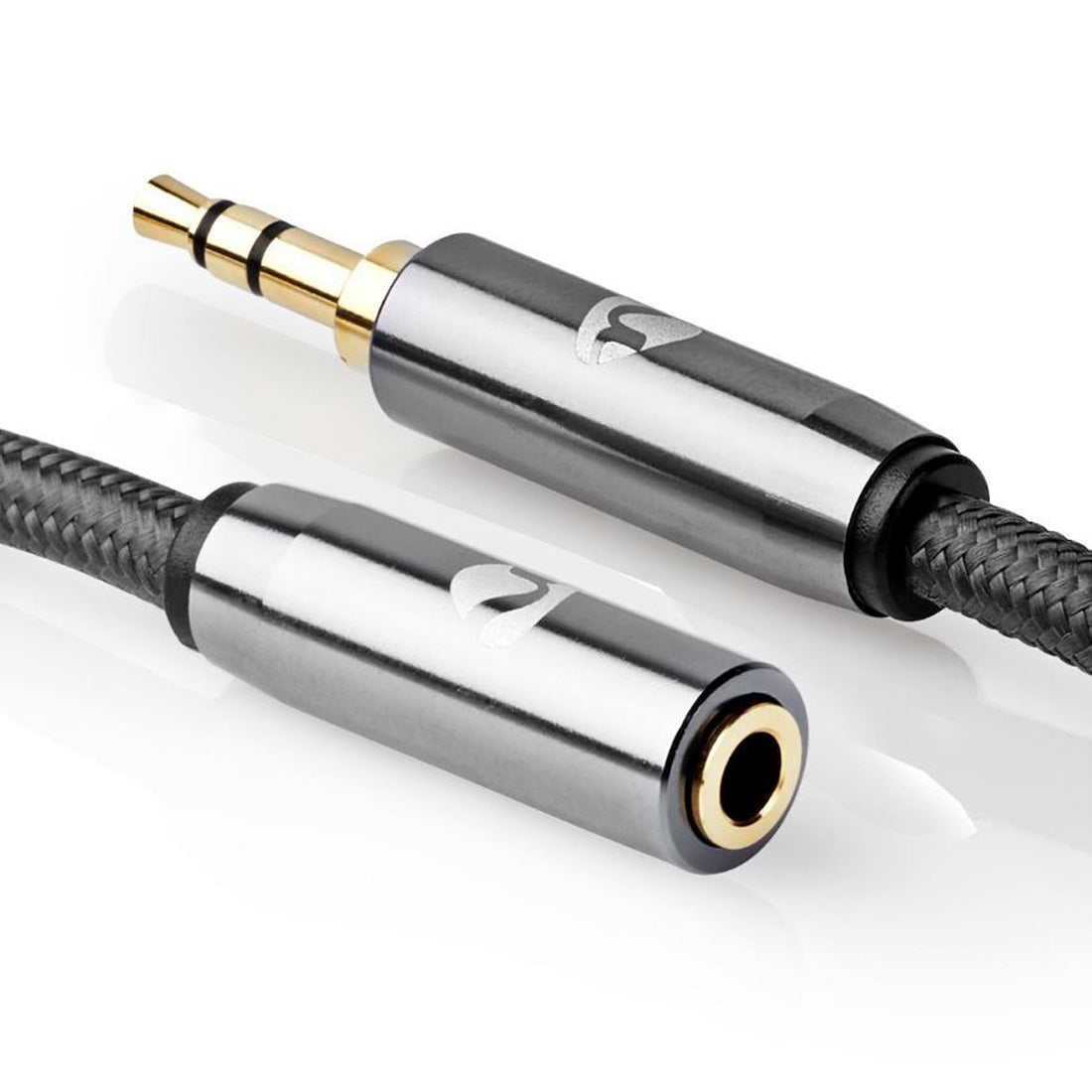 Câble audio stéréo Nedis, jack 3,5 mm mâle et femelle 3,5 mm, plaqué or 5 m