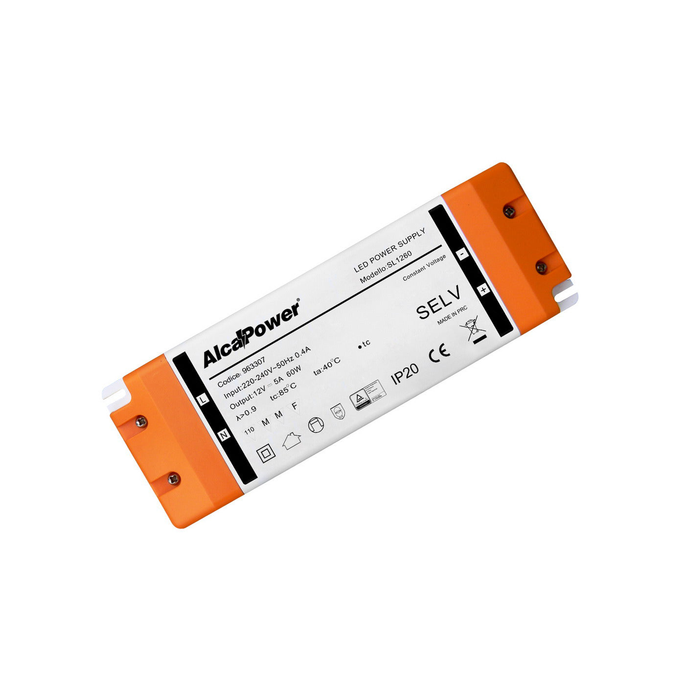 Alcapower Alimentatore switching, IP20, 24V, 60W, 2.5A, alimentatore per illuminotecnica