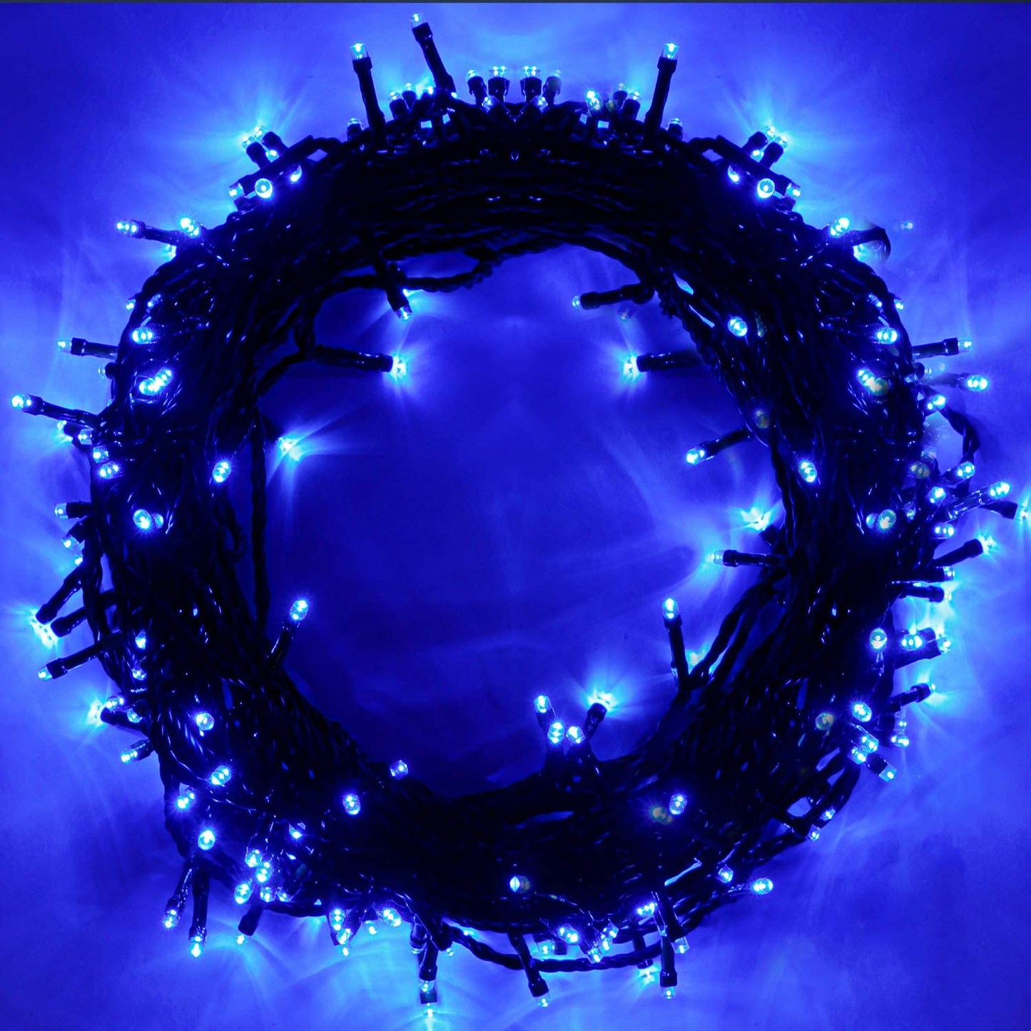 GESCO Chaîne lumineuse intérieur/extérieur 15,5 m, lumières LED avec 8 fonctions, 300 LED bleues, lumières LED décoratives de Noël, éclairage domestique, guirlande lumineuse