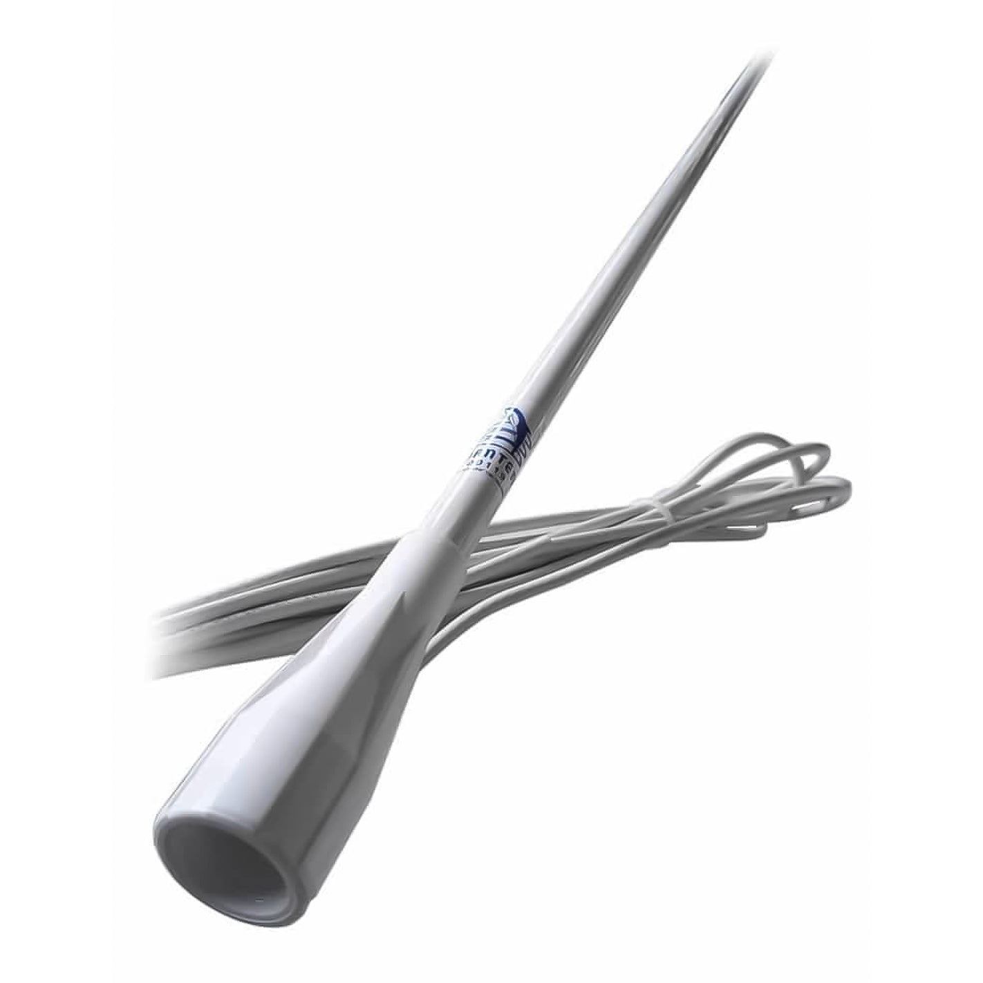Banten Spark CB/6/N Antenna marina VHF 156-162 MHz, antenna 1,5 metri con impugnatura in Nylon, cavo RG58 C/U  da 5 metri, colore bianco, guadagno 3 dB