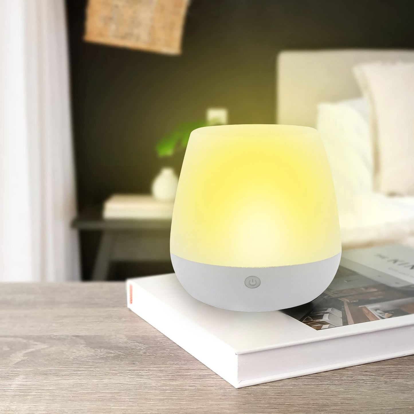 Lampe de nuit LED Alcapower à intensité variable, veilleuse pour enfants, lampe de chevet rechargeable USB, 3000K / 4000K / 6500K, 100lm, Ø90x100mm