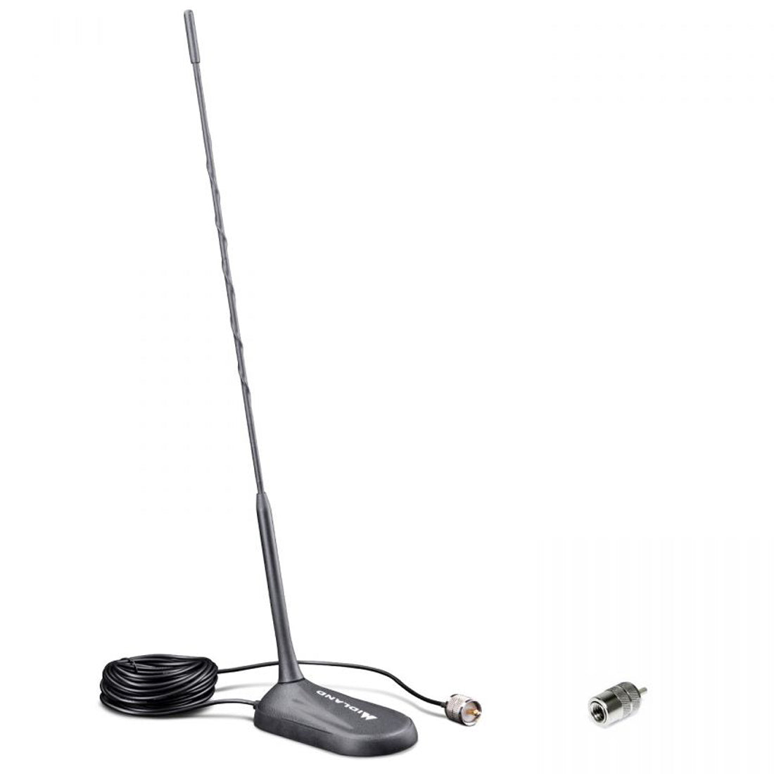 Midland MC45 Antenna CB con base magnetica, antenna veicolare su banda 26-28MHz, cavo 4.5m, forza magnetica garantita fino alla velocità di 140km/h.