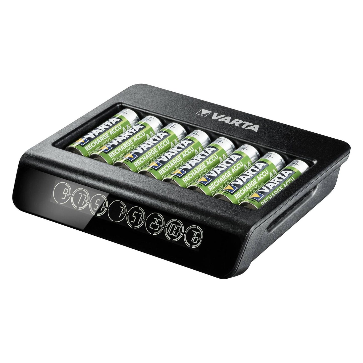 Chargeur Varta pour AA et AAA, 8 emplacements, charge les piles AA et AA en 4 heures, écran LCD avec pourcentage de charge