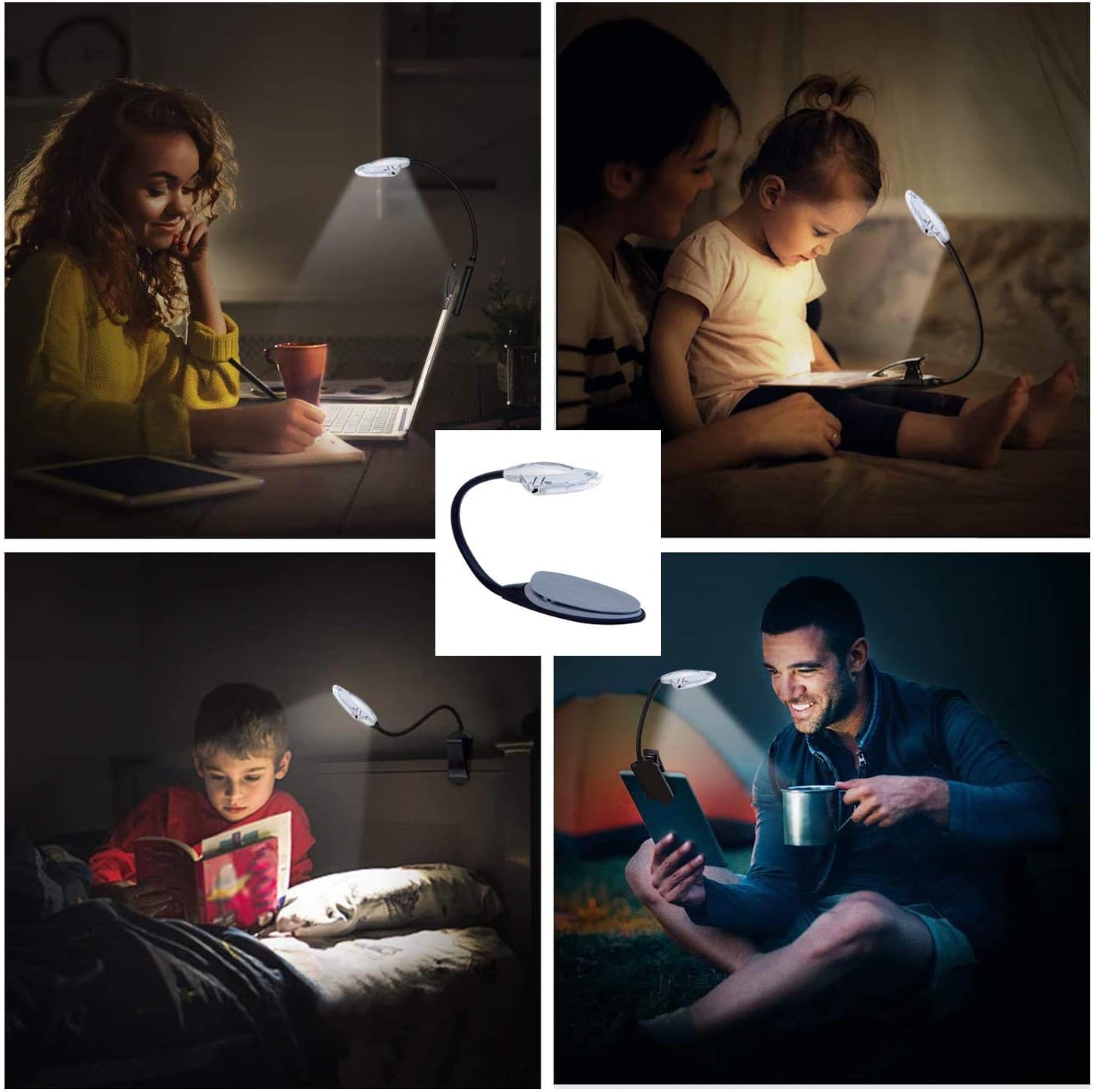 Lampe de lecture LED Velamp, avec bras flexible et clip universel, lampe de lecture, lampe de lecture pour livres