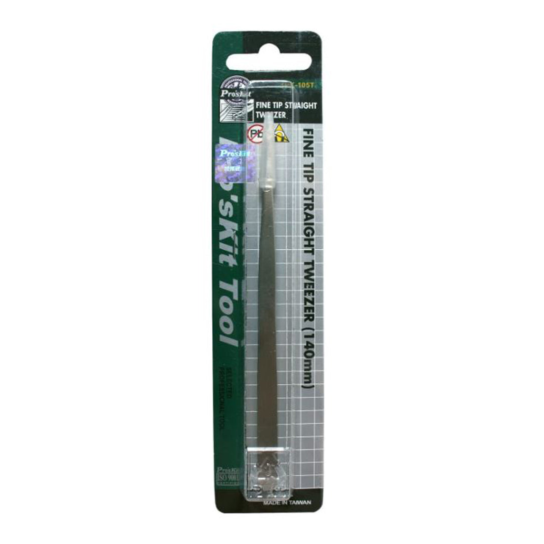 PRO'SKIT Pinza a molla a punta fine in acciaio inox amagnetico pinzetta di precisione