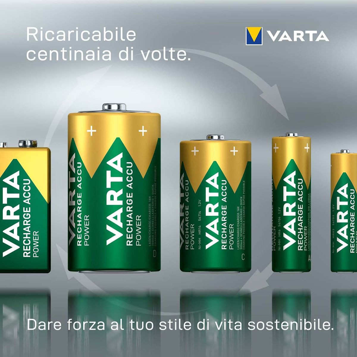 VARTA Batterie ricaricabili AA Rechargeable Accu Ready2Use precaricata Mignon Ni-Mh pacco da 2 2600mAh - ricaricabile senza effetto Memory, pronta all'uso