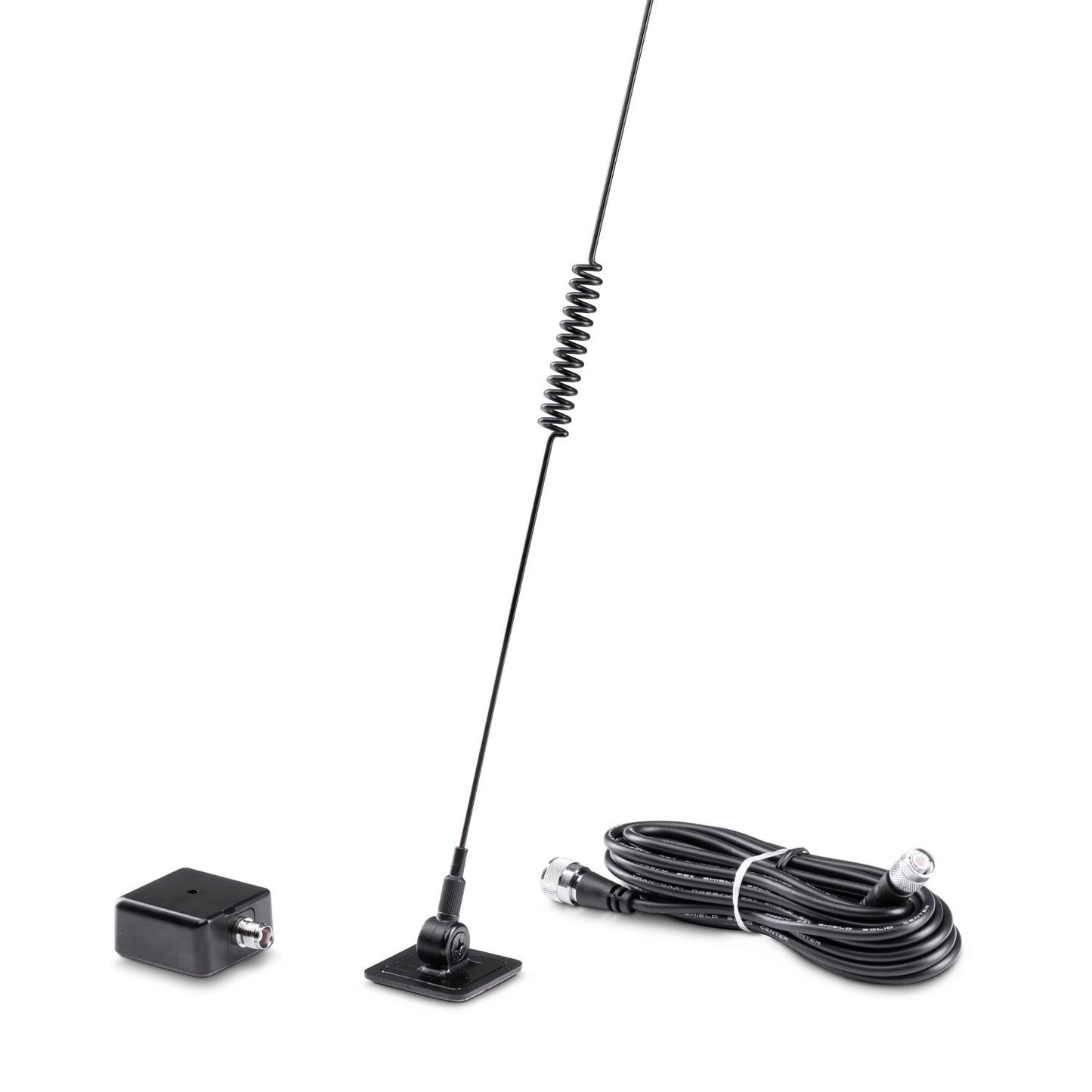 Midland Antenna CB con attacco adesivo a vetro, installazione semplice senza fori, base snodata, montaggio su parabrezza o finestrino