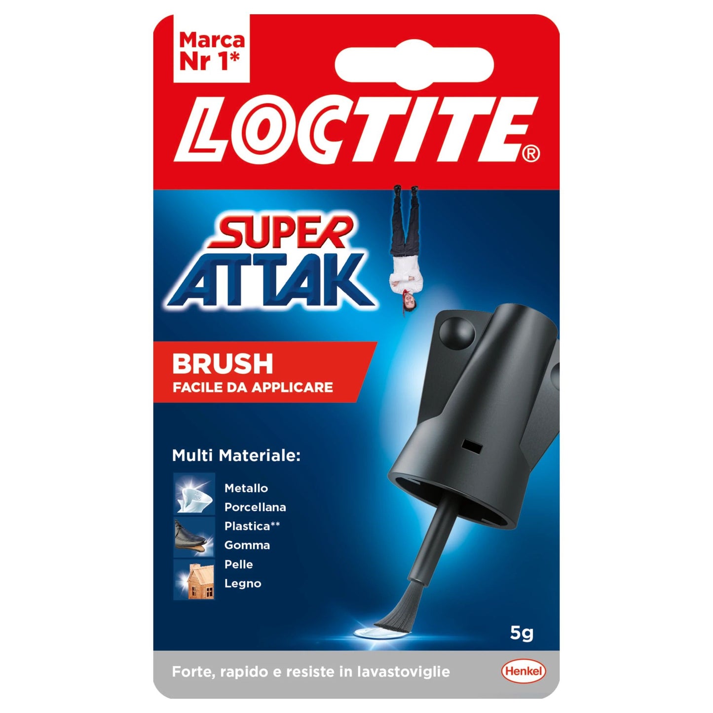 Loctite Super Attak Brush, Transparent Liquid Glue with brush, Super glue for precise applications, Glue for wood, rubber, metal, ceramic, leather, 5g