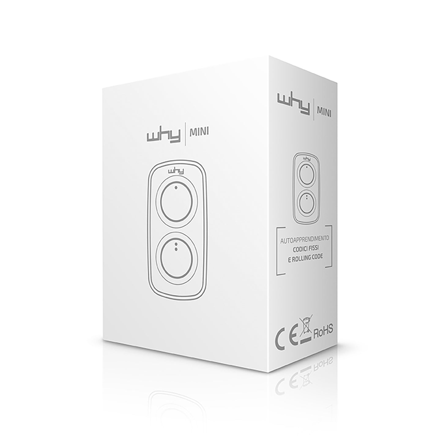 WHY EVO MINI Telecomando rolling code multifrequenza da 280 a 868 mhz con Visor Clip, apricancello autoapprendente programmabile, radiocomando ad ampio raggio con 4 pulsanti, verde acid green