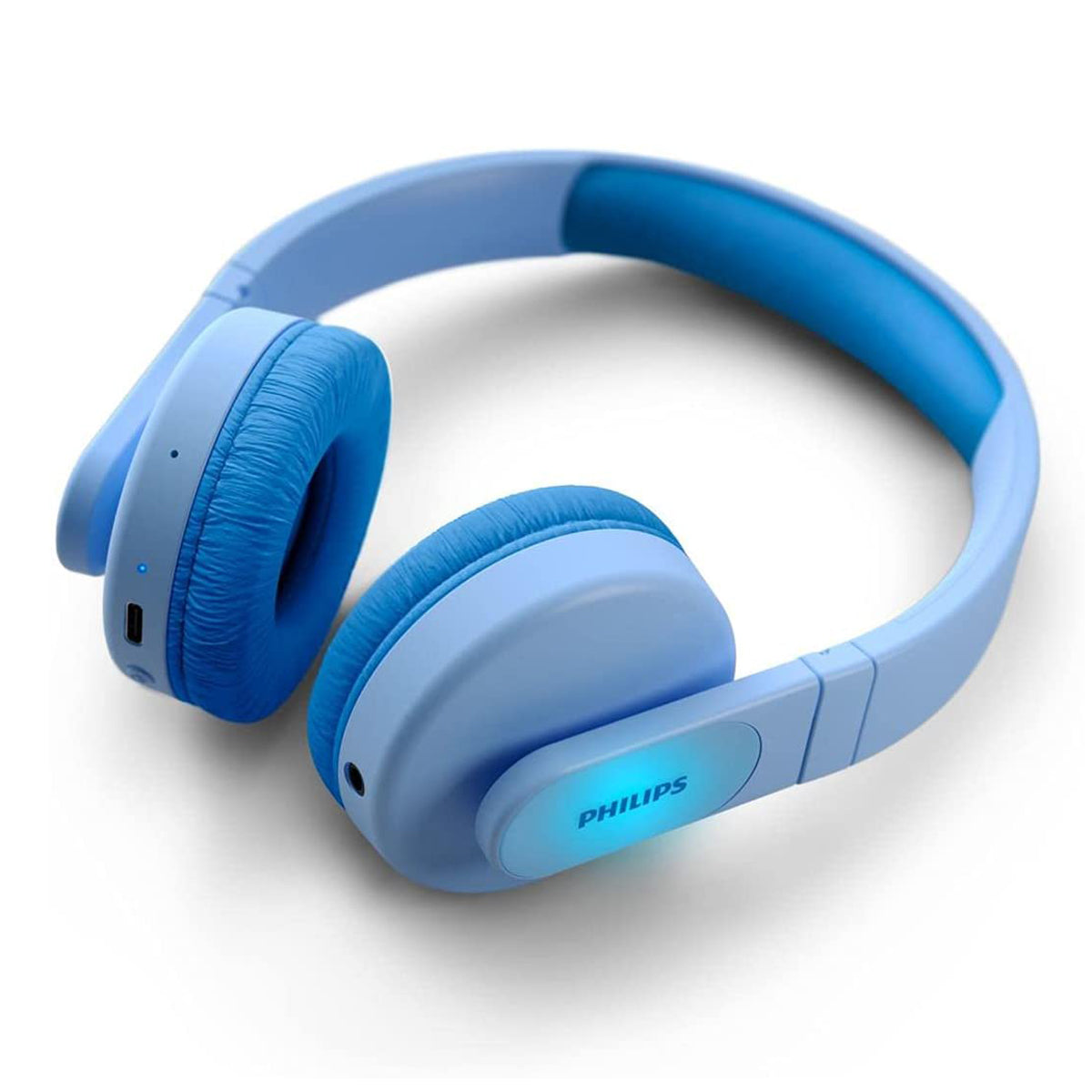 Philips TAK4206BL Wireless Bluetooth over ear headphones for children, colored LEDs, parental app control and 85dB volume limit, soft earcups