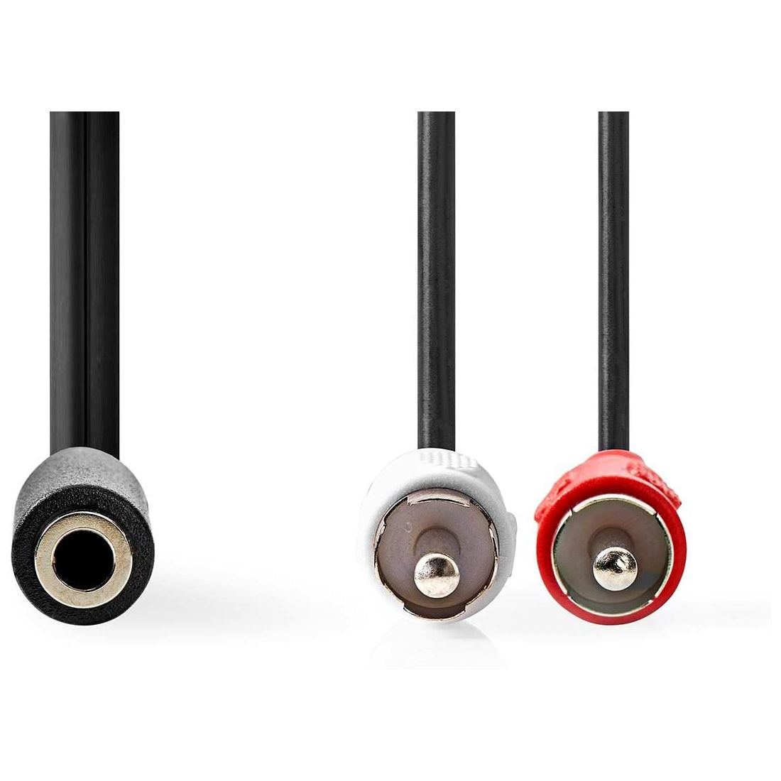 Câble audio stéréo Nedis, 2 câbles RCA mâles et 1 câble femelle 3,5 mm, câble audio stéréo, 20 cm