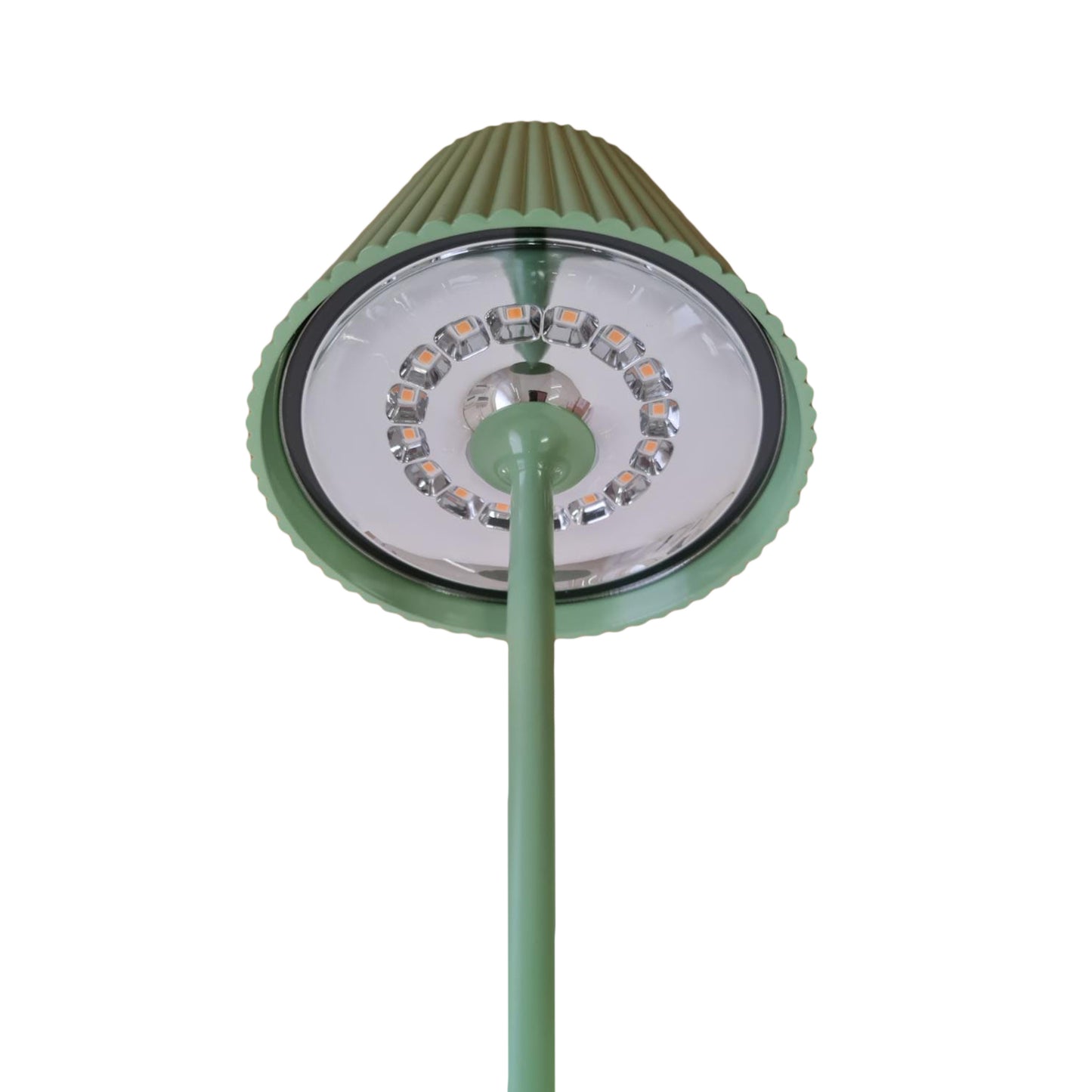 Lampe de table LED JOlight avec batterie rechargeable, abat-jour en aluminium vert, interrupteur tactile, intensité lumineuse variable