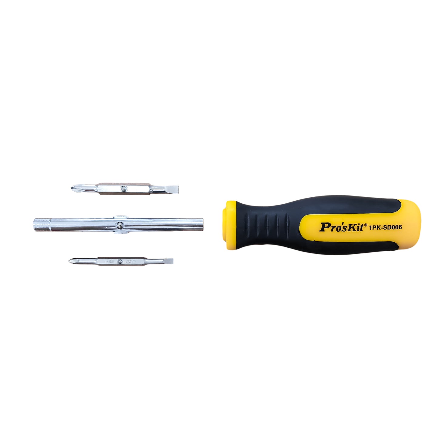 Kit de tournevis isolés et magnétiques 6 en 1 Pros avec inserts interchangeables, changement rapide de pointe, remplacement rapide d'embout, kit polyvalent double pointe