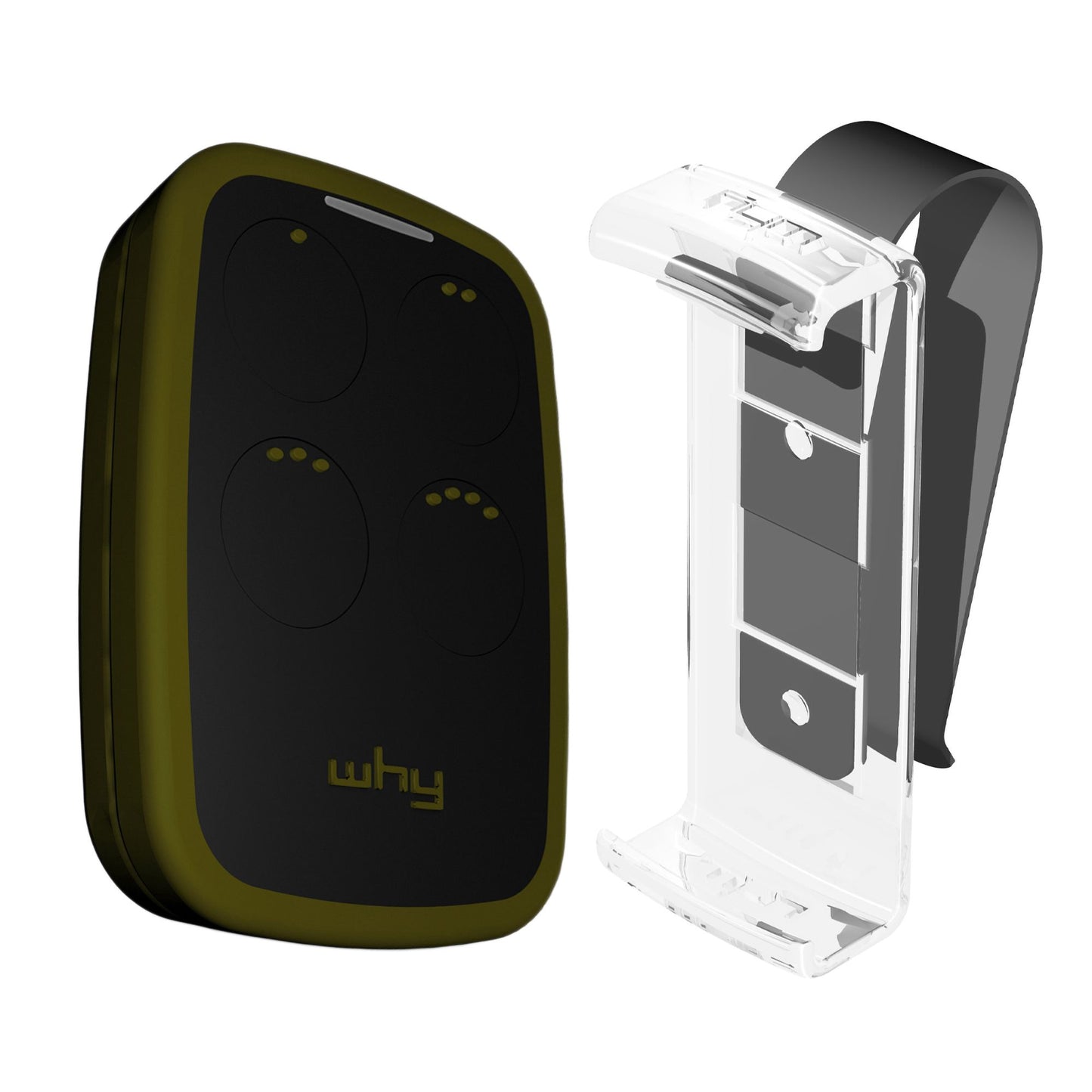 WHY EVO NOA Telecomando rolling code multifrequenza da 280 a 868 mhz con Visor Clip, apricancello autoapprendente programmabile, radiocomando ad ampio raggio con 4 pulsanti, Deep Green