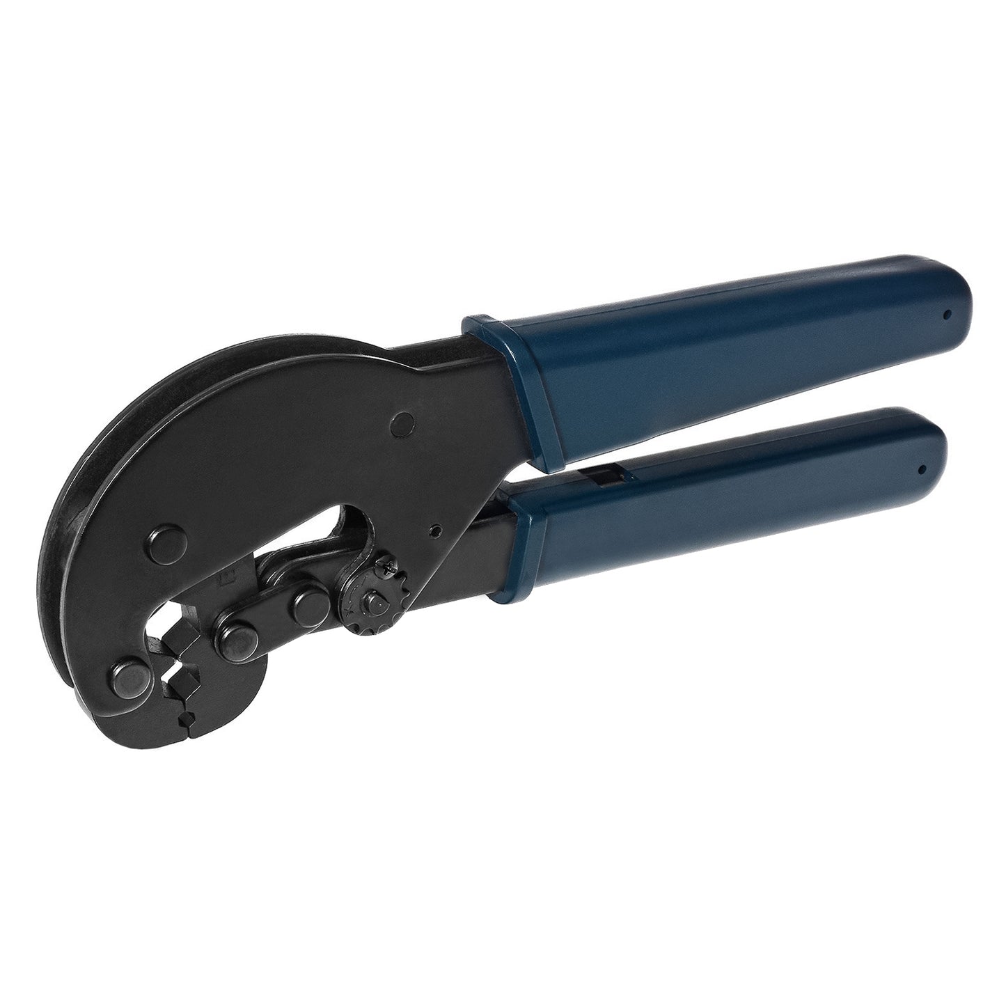 Alpha Elettronica Pinza a crimpare per cavi coassiali, crimpatrice connettori F, TNC, UHF, manico antiscivolo blu, pressione regolabile