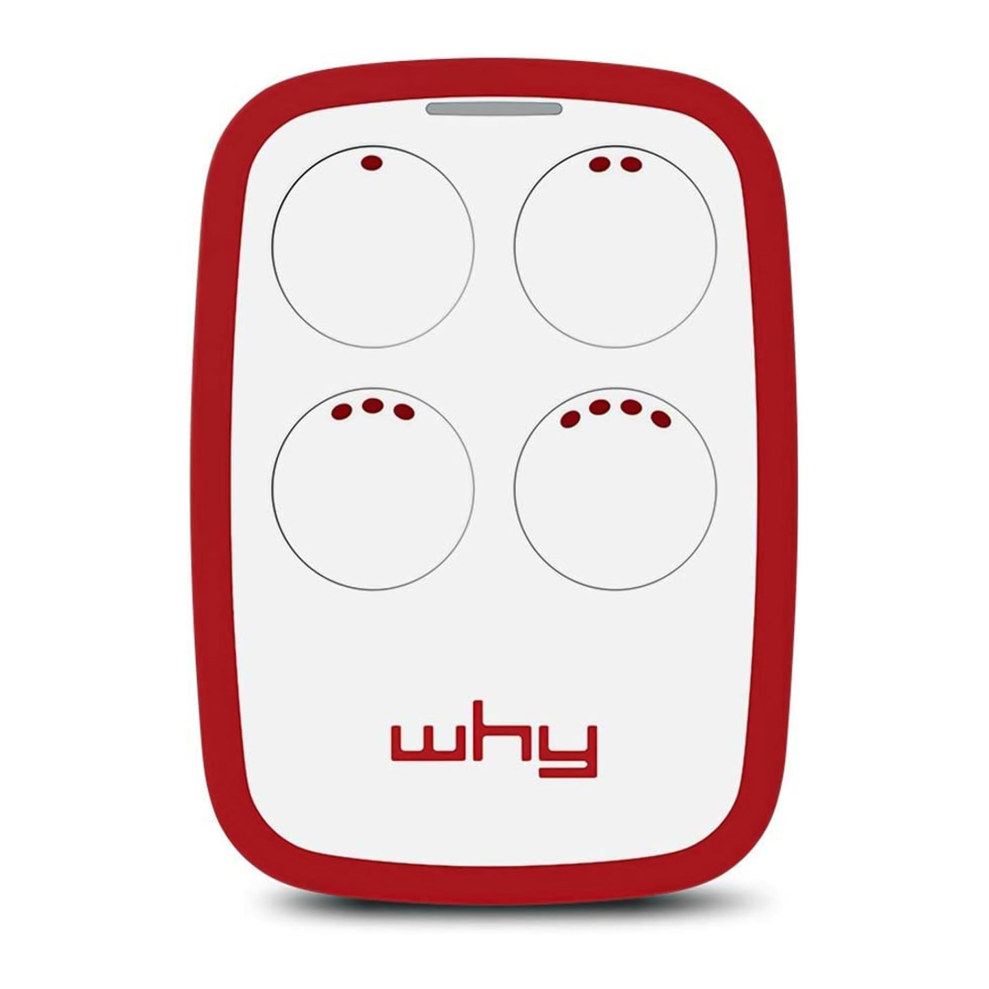 WHY EVO Telecomando rolling code multifrequenza da 280 a 868 mhz con Visor Clip, apricancello autoapprendente programmabile, radiocomando ad ampio raggio con 4 pulsanti, rosso Red Granade