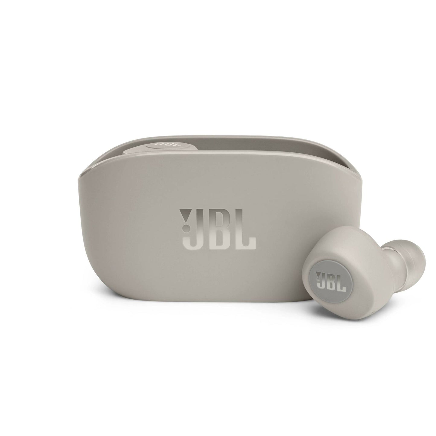 Écouteurs intra-auriculaires Bluetooth sans fil JBL Wave 100 True, écouteurs de poche avec son JBL Deep Bass et Dual Connect, autonomie de la batterie 5+15 heures, couleur ivoire