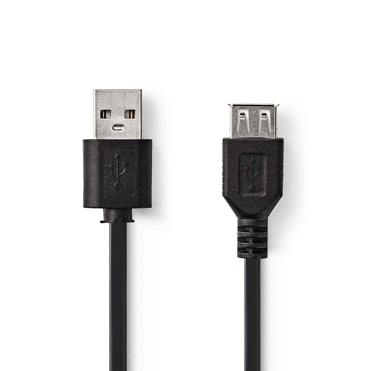 Câble USB NEDIS, câble USB 2.0, câble mâle femelle, vitesse 480 Mbps, nickelé