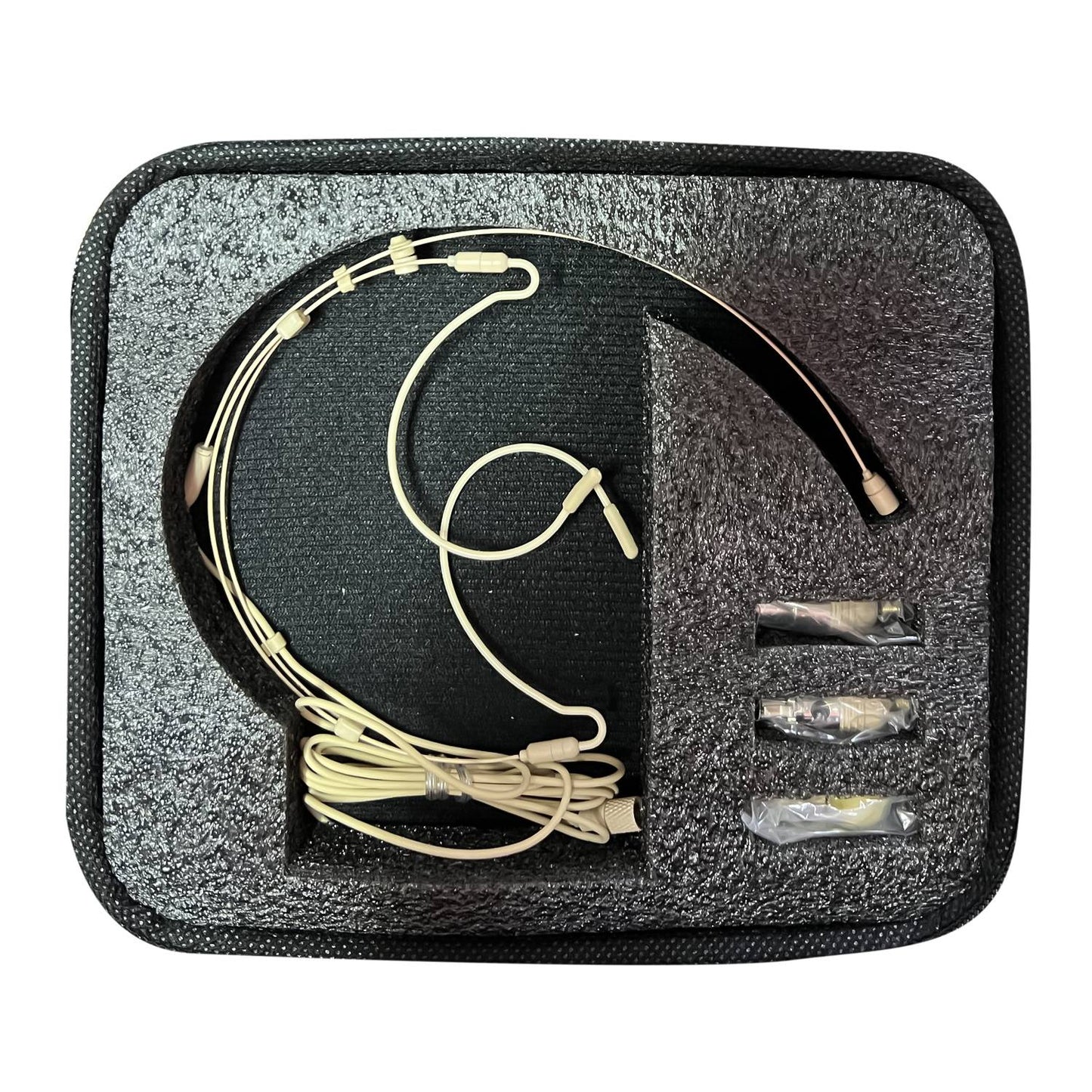 AudioDesign PA MU HS Pro Microfono ad archetto professionale con kit 3 adattatori, ampiezza dell’archetto regolabile, custodia texture fibra di carbonio
