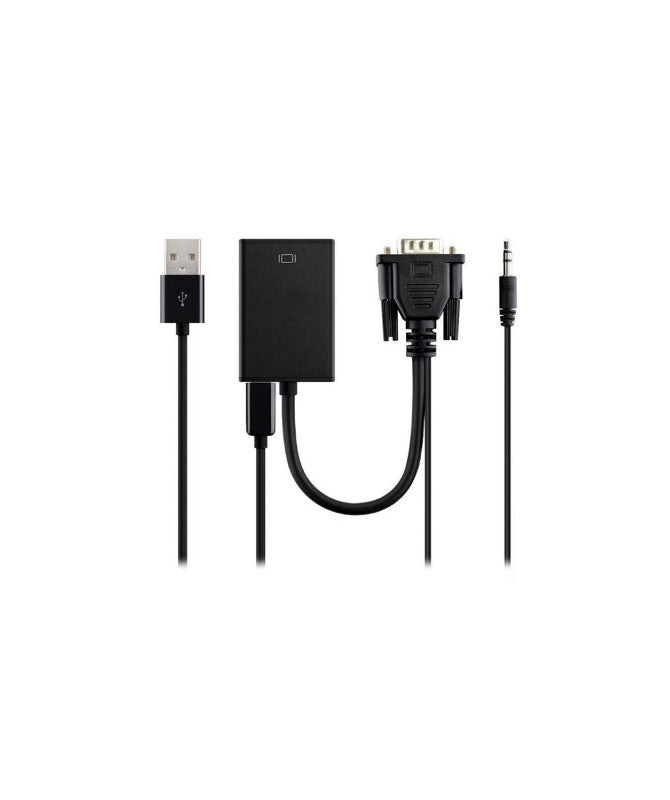 GBC Convertitore VGA a HDMI con audio e alimentazione USB, cavo VGA a HDMI, adattatore VGA a HDMI per Pc Computer schermo
